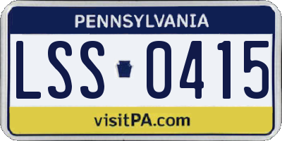 PA license plate LSS0415