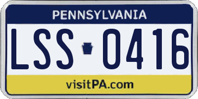 PA license plate LSS0416