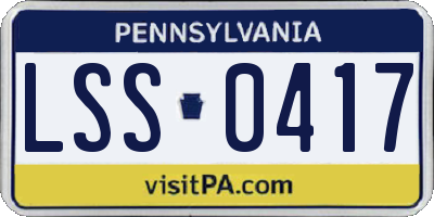PA license plate LSS0417