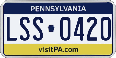 PA license plate LSS0420