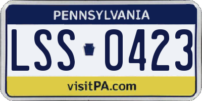 PA license plate LSS0423