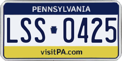 PA license plate LSS0425