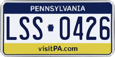PA license plate LSS0426
