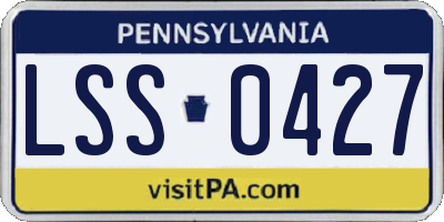 PA license plate LSS0427