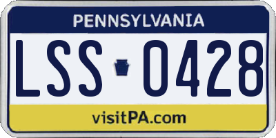 PA license plate LSS0428