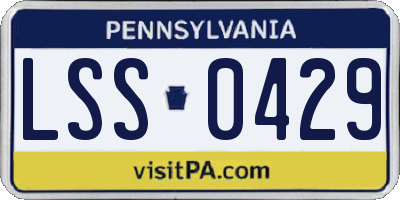 PA license plate LSS0429
