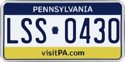 PA license plate LSS0430