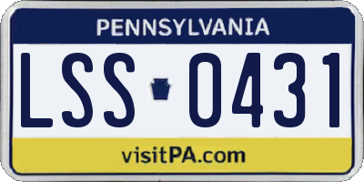 PA license plate LSS0431