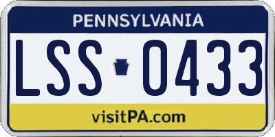 PA license plate LSS0433