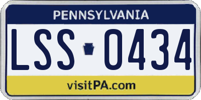 PA license plate LSS0434
