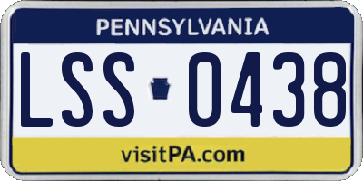 PA license plate LSS0438