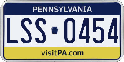 PA license plate LSS0454