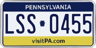 PA license plate LSS0455