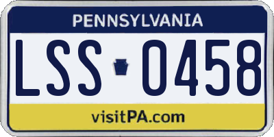 PA license plate LSS0458