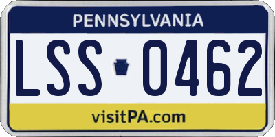 PA license plate LSS0462