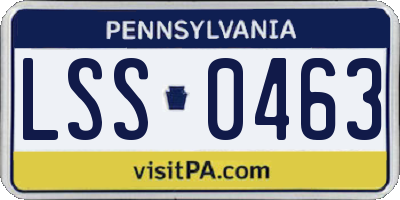PA license plate LSS0463