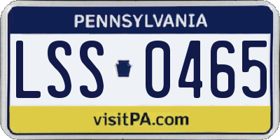 PA license plate LSS0465
