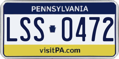PA license plate LSS0472