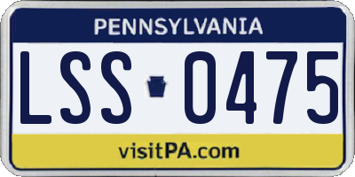 PA license plate LSS0475