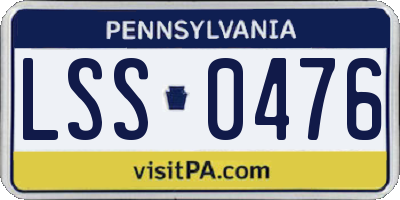 PA license plate LSS0476
