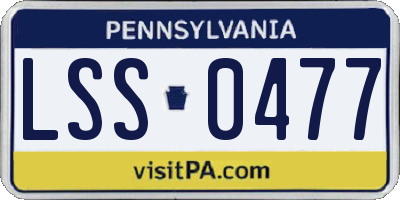 PA license plate LSS0477