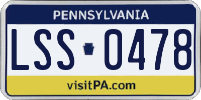 PA license plate LSS0478
