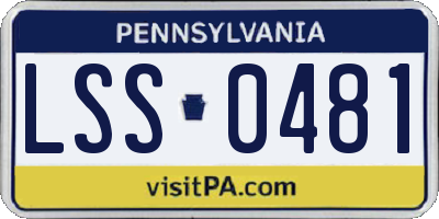 PA license plate LSS0481
