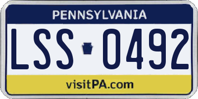 PA license plate LSS0492