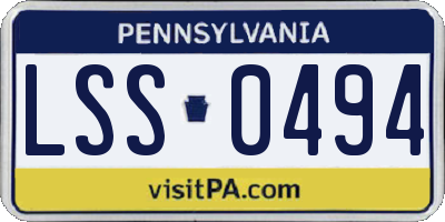 PA license plate LSS0494