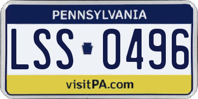 PA license plate LSS0496