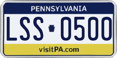 PA license plate LSS0500