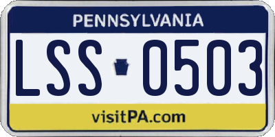 PA license plate LSS0503