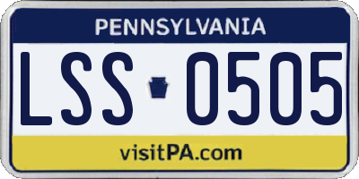 PA license plate LSS0505