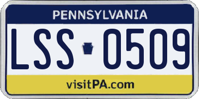 PA license plate LSS0509