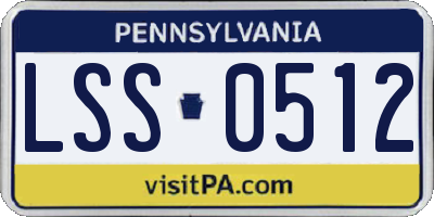 PA license plate LSS0512