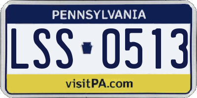 PA license plate LSS0513