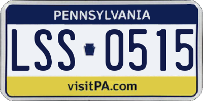 PA license plate LSS0515