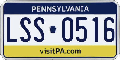 PA license plate LSS0516