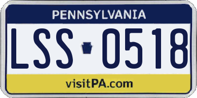 PA license plate LSS0518