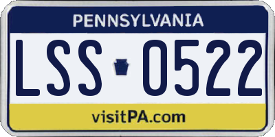 PA license plate LSS0522