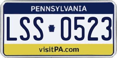 PA license plate LSS0523