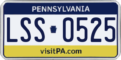 PA license plate LSS0525