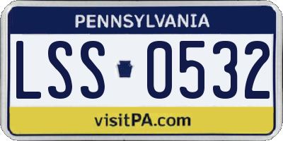 PA license plate LSS0532