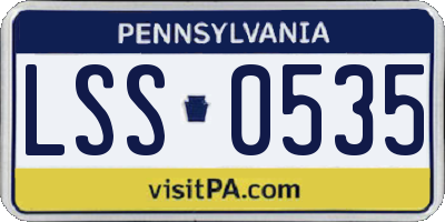 PA license plate LSS0535