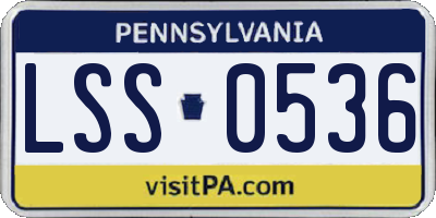 PA license plate LSS0536