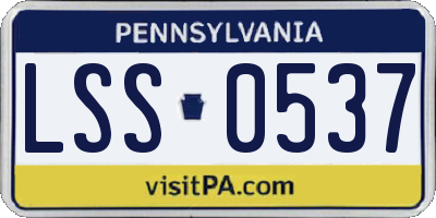 PA license plate LSS0537