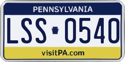 PA license plate LSS0540