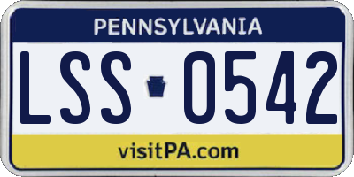 PA license plate LSS0542