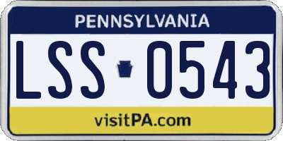 PA license plate LSS0543