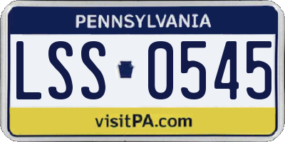 PA license plate LSS0545